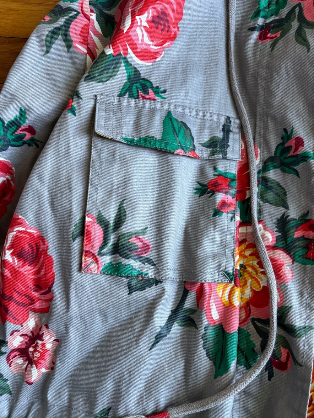 Matilda Jane Floral Rain Coat with Yellow Gingham Lining - Picture 5 of 9